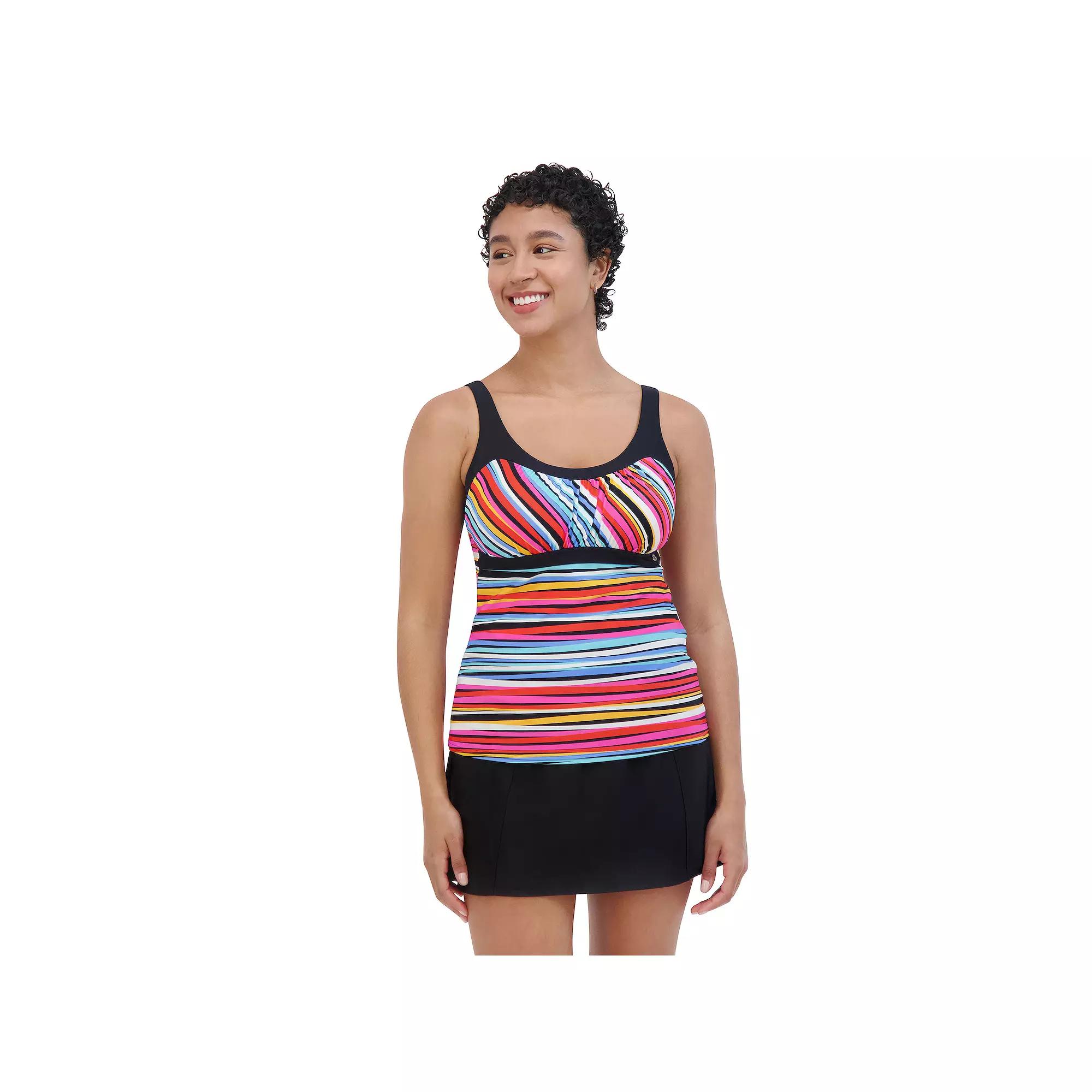Women's ZeroXposur UPF 30+ Hopscotch Peasant Tankini, Size: XS, Multi Product Image
