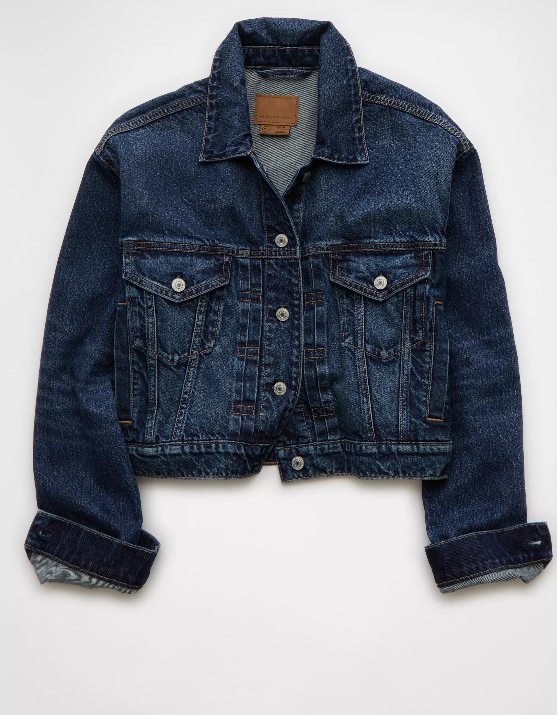 AE Cropped Vintage Denim Jacket Product Image