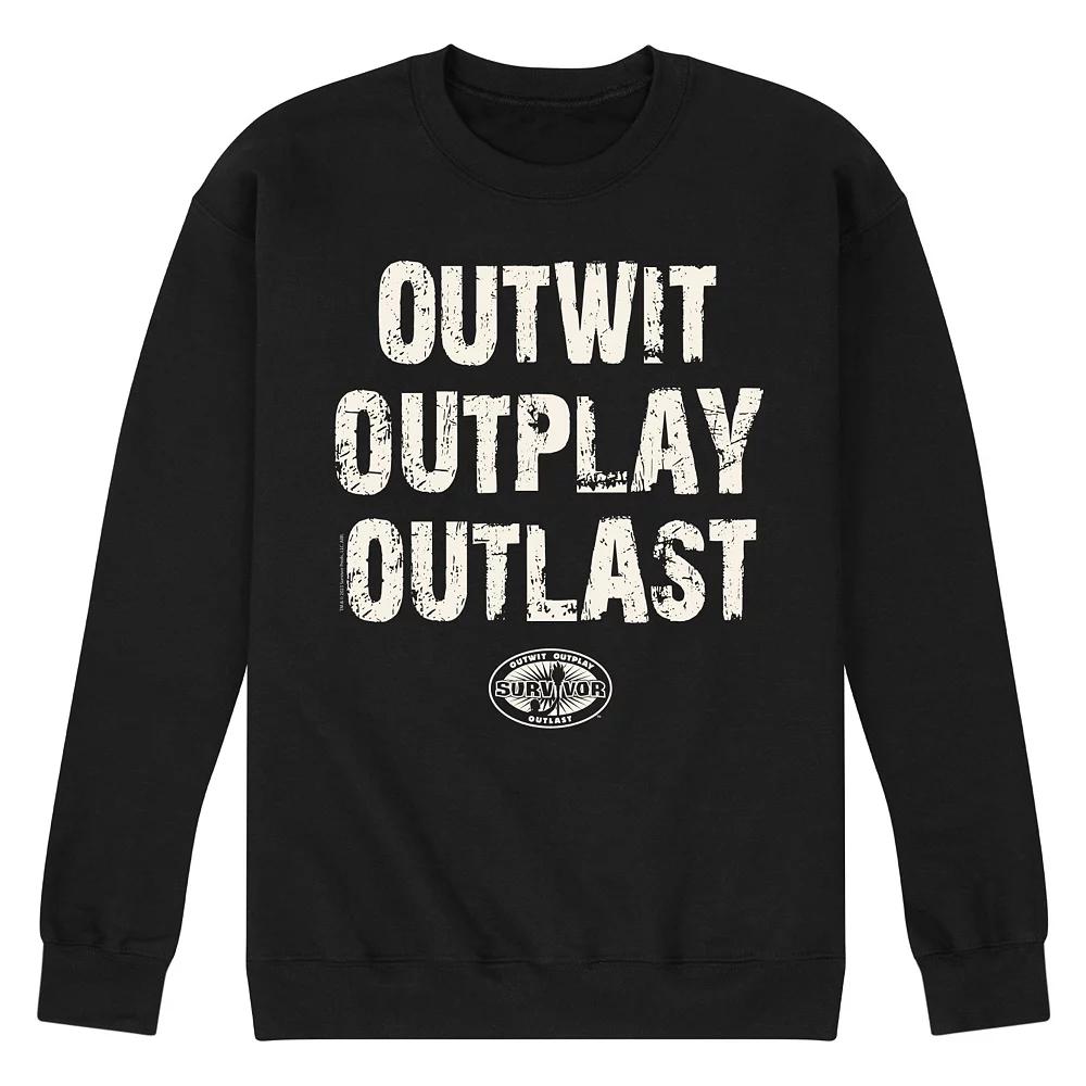 Men's Survivor Outwit Outplay Outlast Graphic Fleece, Size: Large, Black Product Image