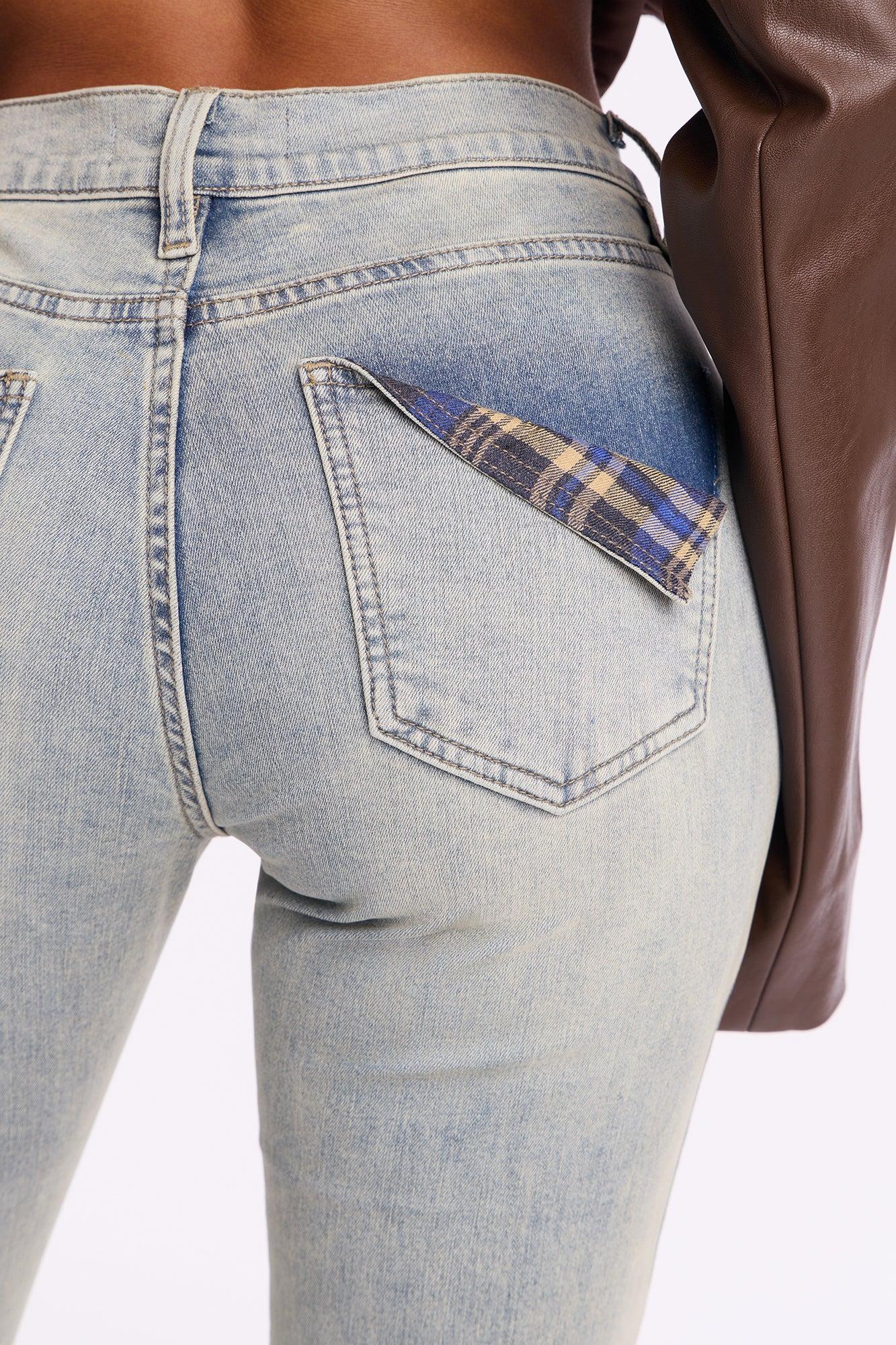 Yes Please Low Rise Stacked Skinny Jeans - Vintage Wash Female Product Image