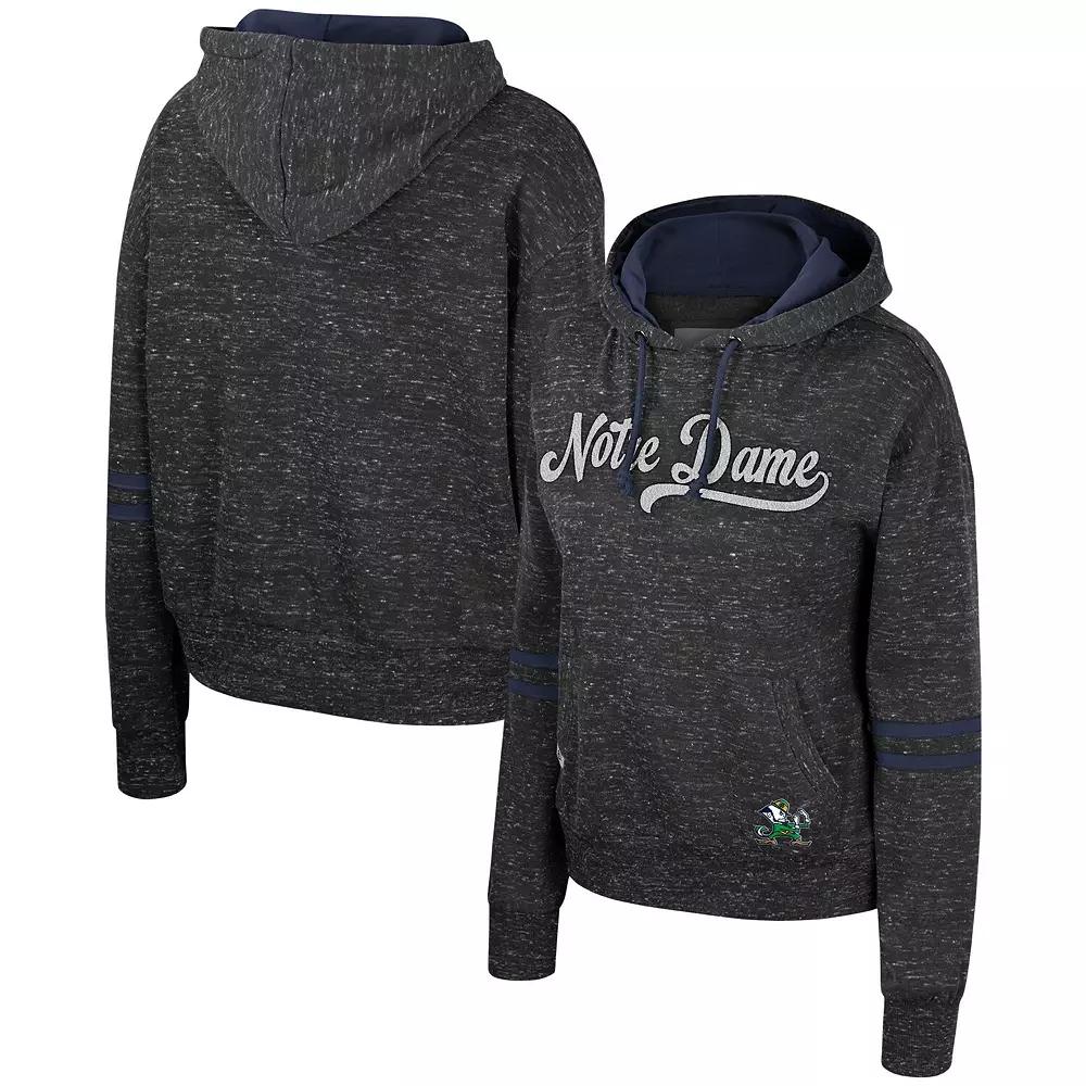 Women's Colosseum Charcoal Notre Dame Fighting Irish Catherine Speckle Pullover Hoodie,  Product Image