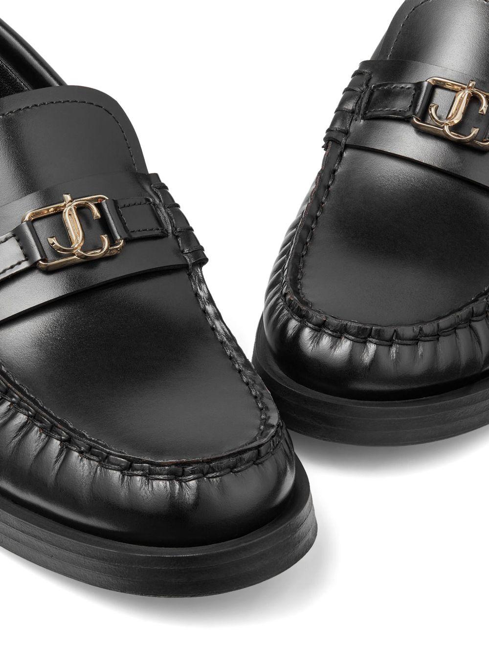 Addie logo-plaque leather loafers Product Image