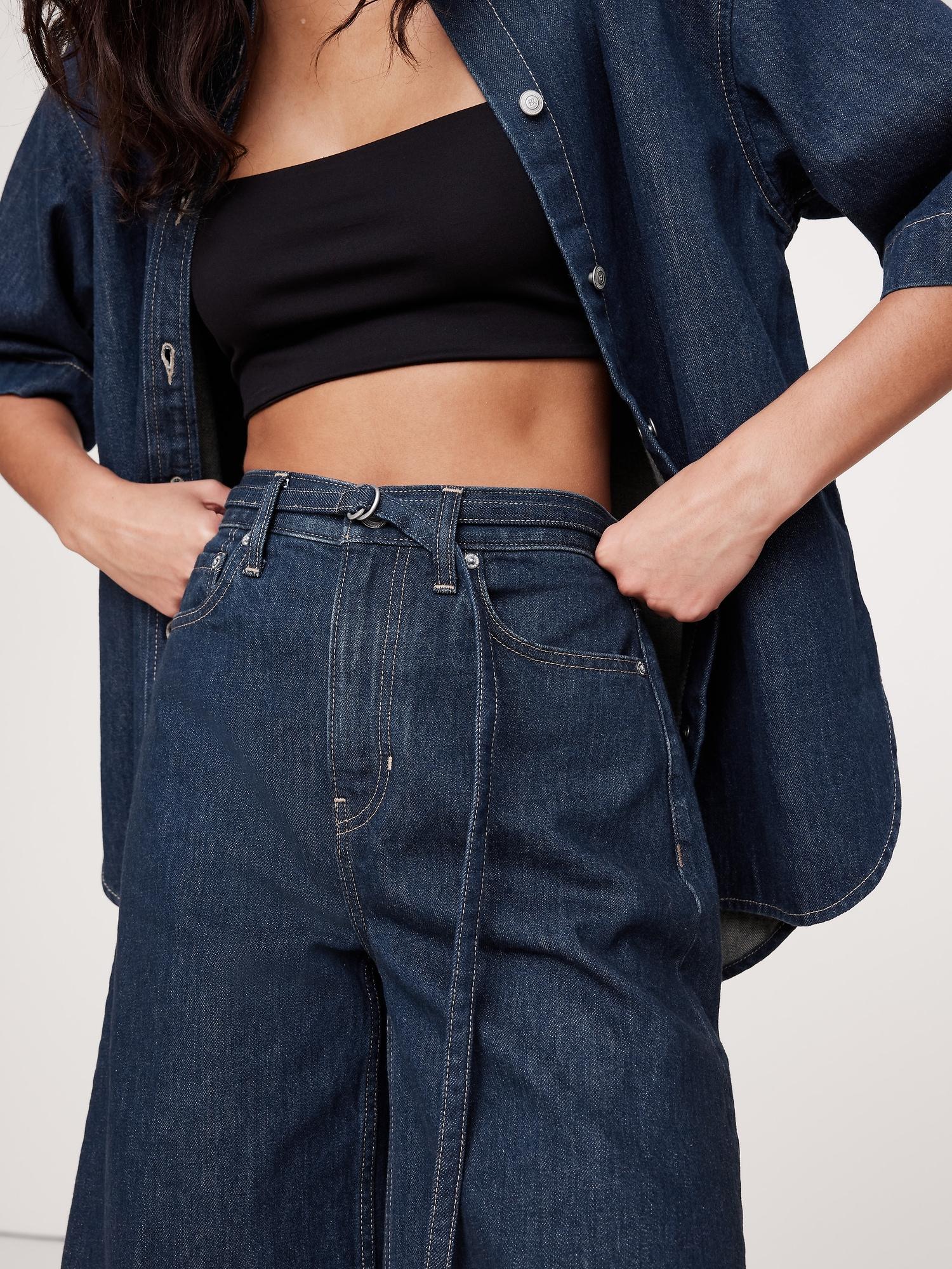 High-Rise Denim Bermuda Short Product Image