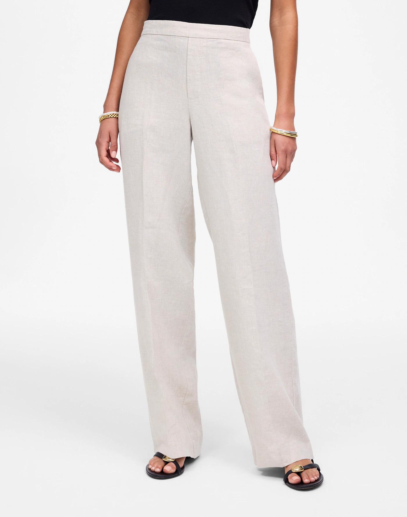 The Petite Easy Pull-On Pant in 100% Linen Product Image