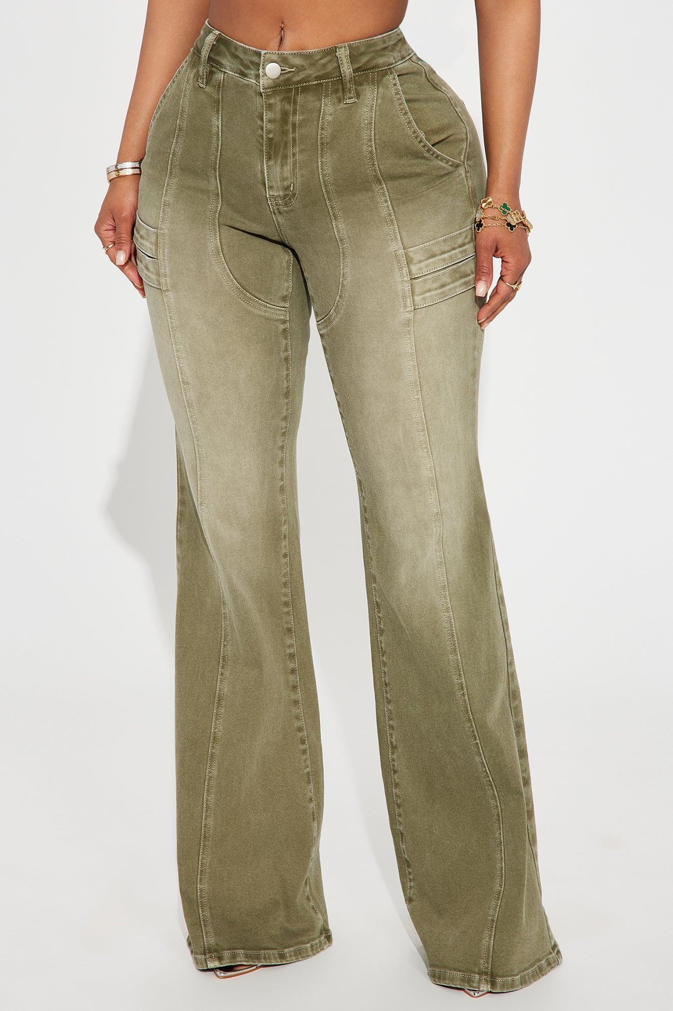 High Esteem Flare Jeans - Green Product Image