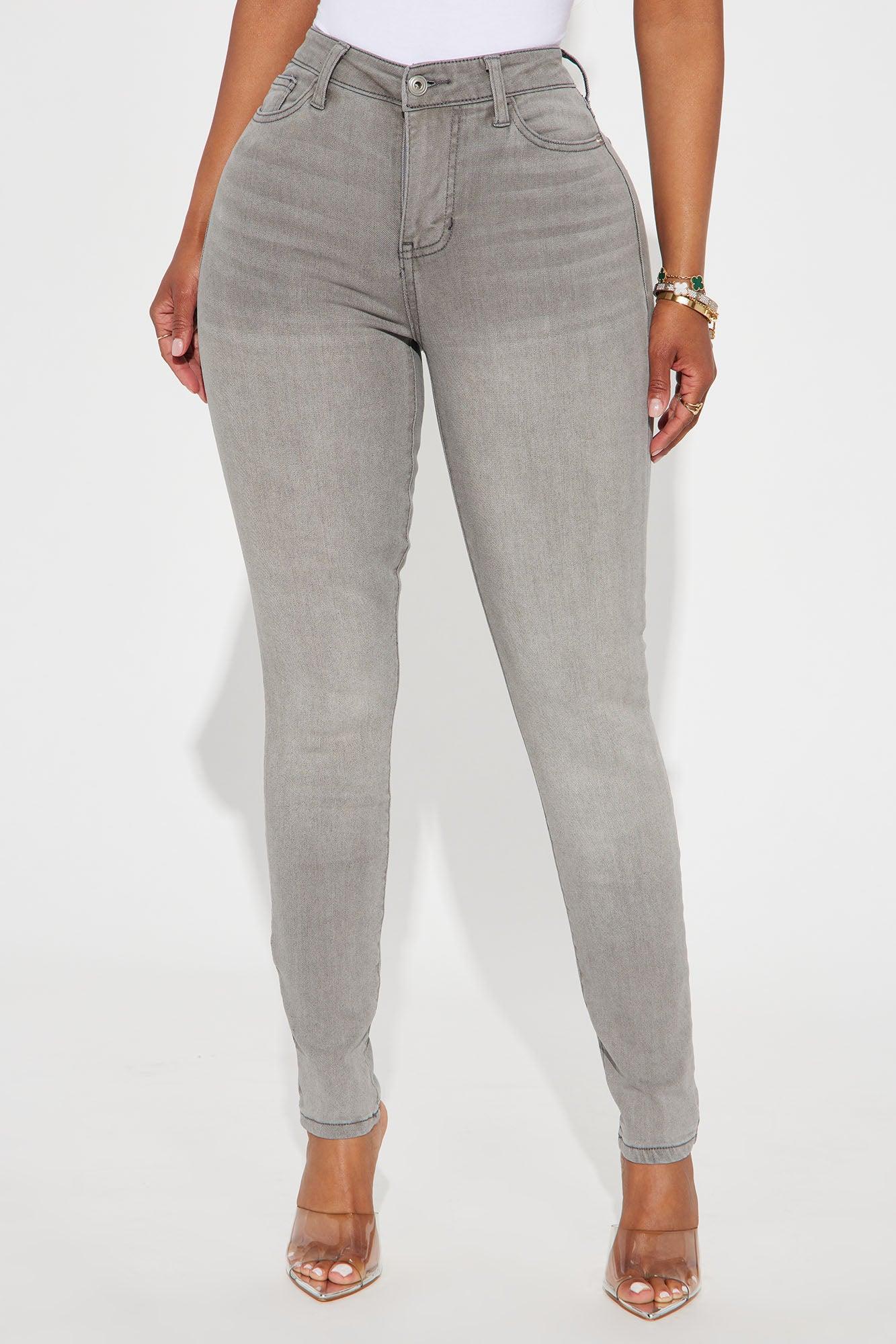 Lights Out High Rise Booty Lifting Skinny Jeans - Grey Product Image