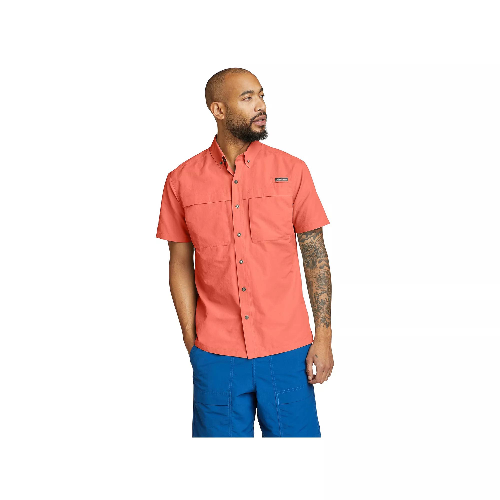 Big & Tall Eddie Bauer Ripstop Guide Short Sleeve Button Down Shirt, Men's,  Product Image