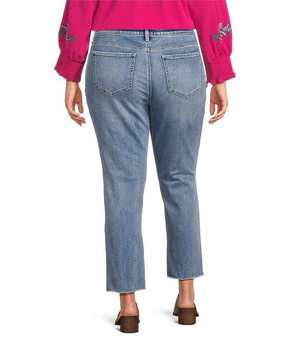 NYDJ Plus Size Sheri Lift Tuck® Frayed Hem Ankle Jeans Product Image