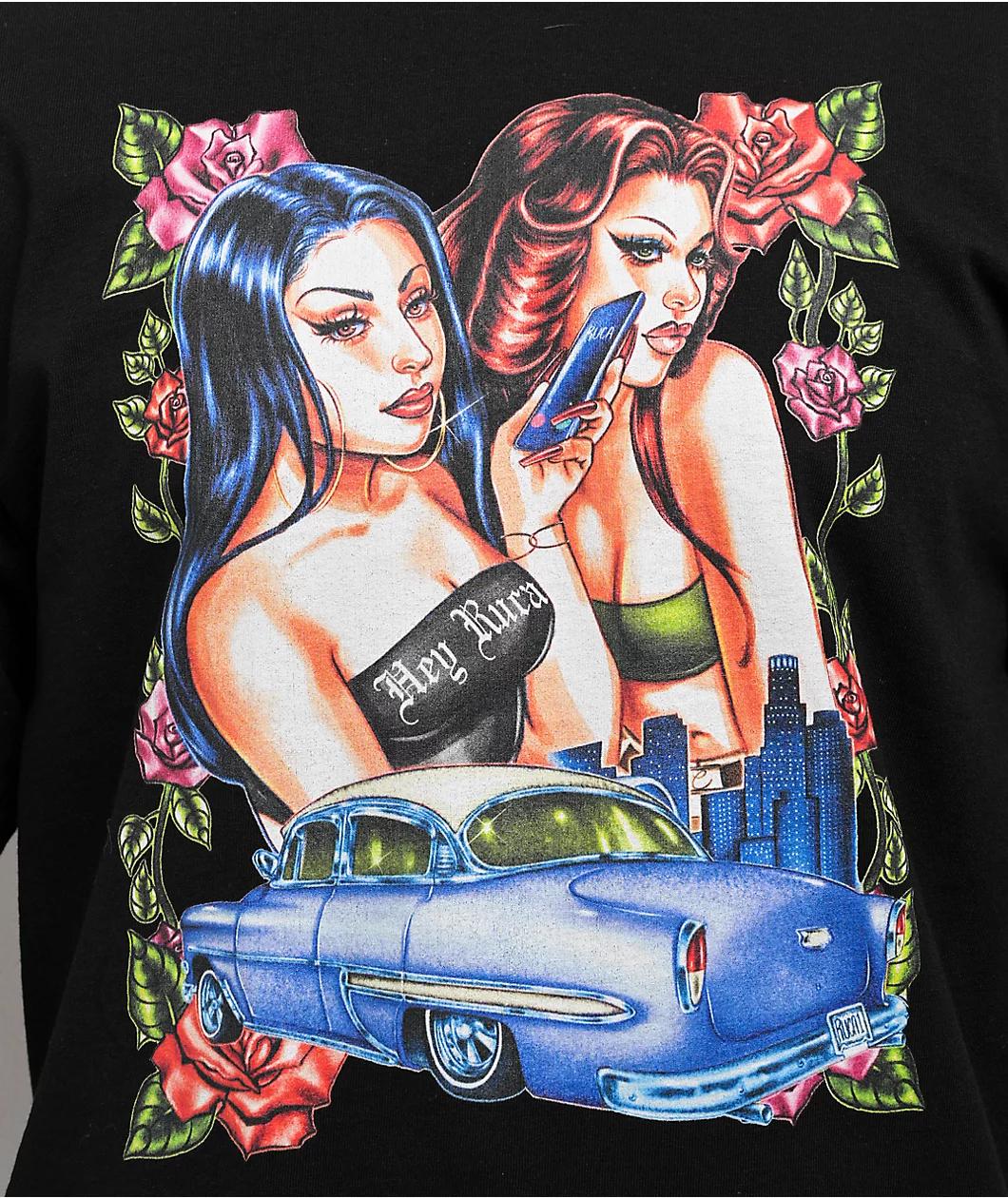 Hey Ruca Slide Through Black T-Shirt Product Image