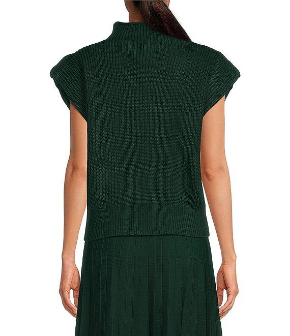 En Saison Karalie Knit Mock Neck Sleeveless Sweater Vest Top Product Image