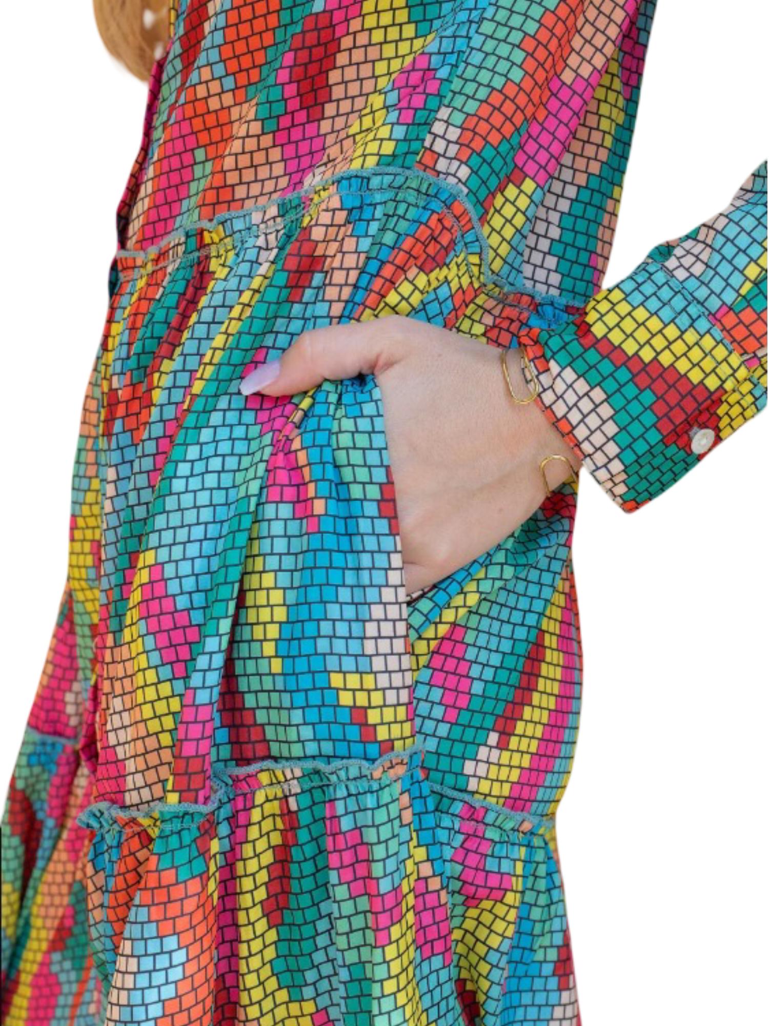 Gold&Silver Cutline Dress Product Image