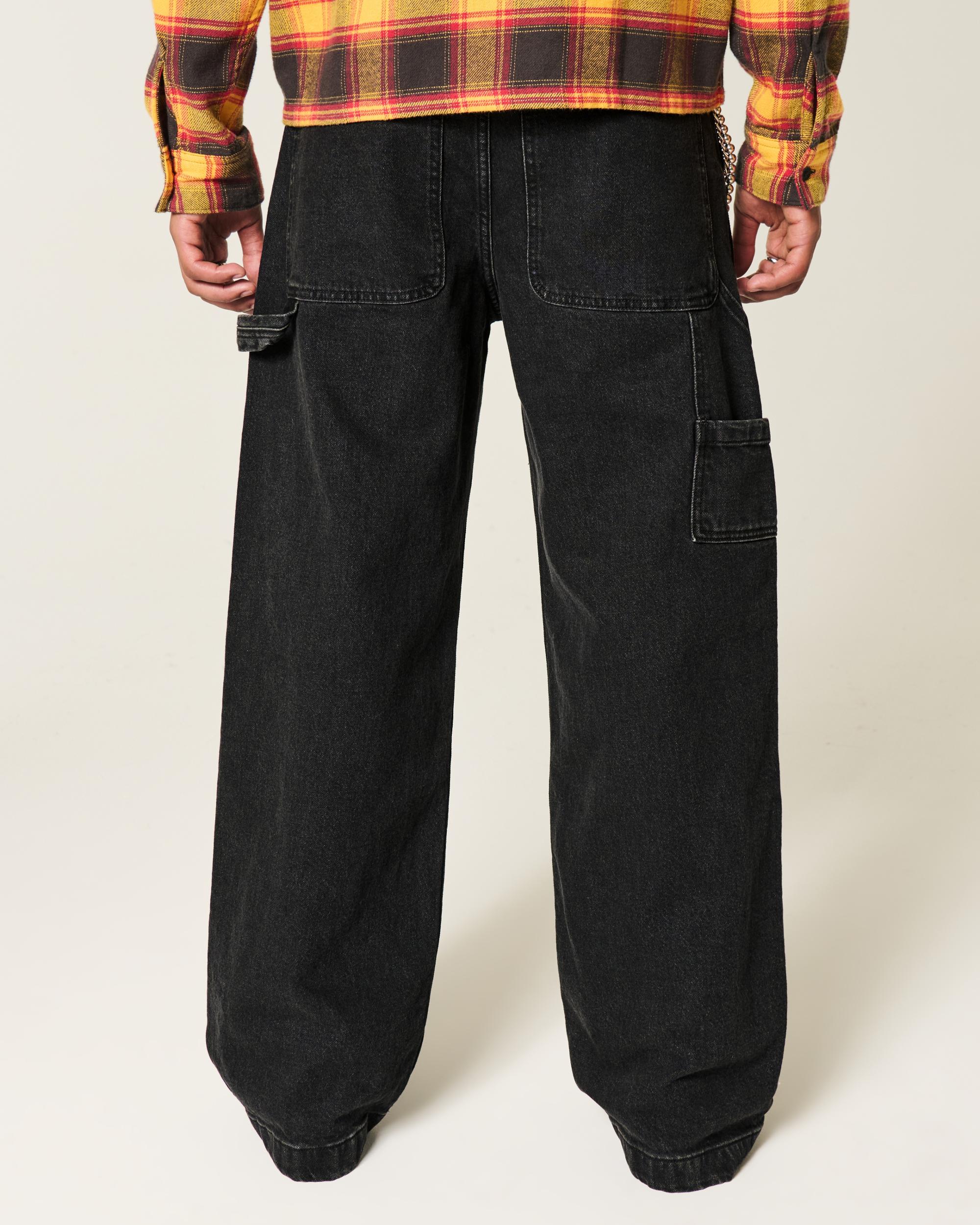Washed Black Super Baggy Painter Jeans Product Image