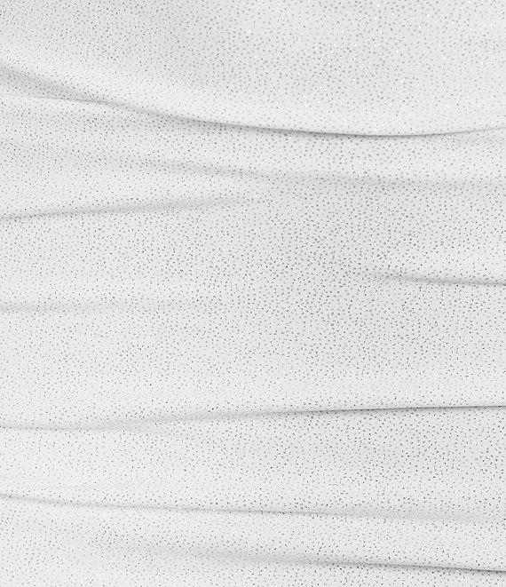 B. Darlin Glitter Ruched Cowl Neck Long Dress Product Image