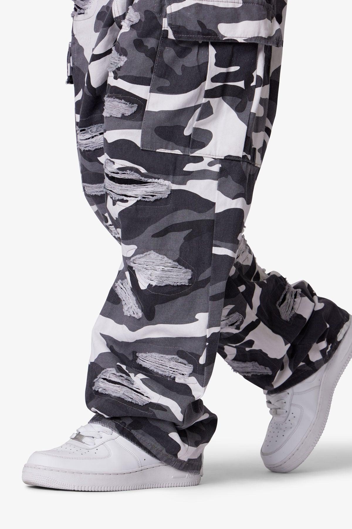 Ultra Baggy Skated Cargo Pants - Black/White Product Image
