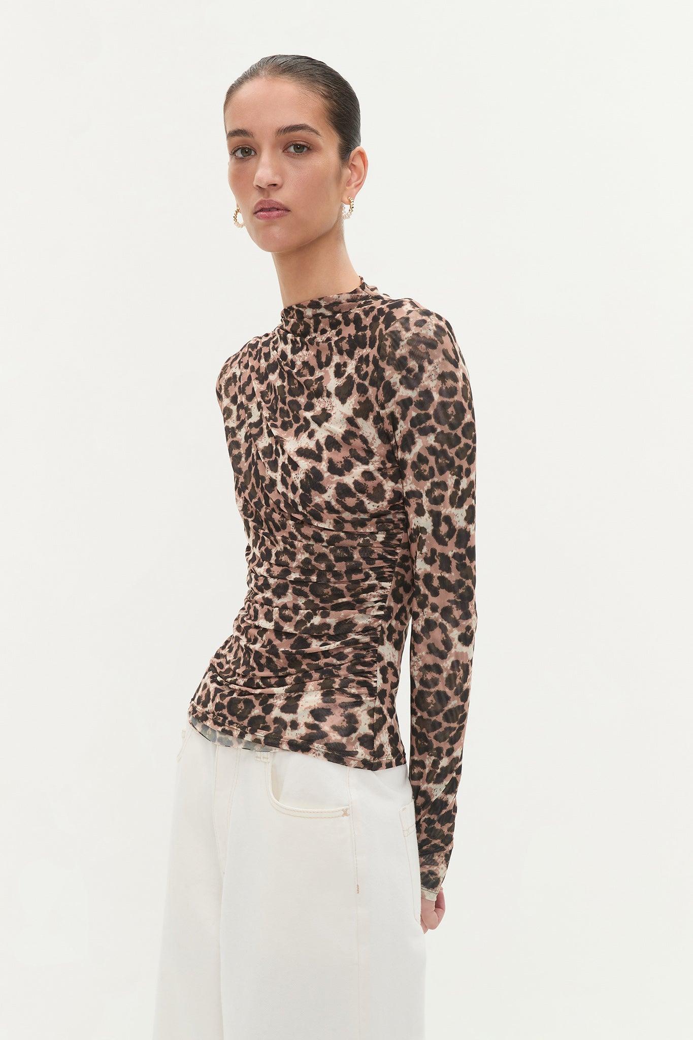 Saturn Mesh Top-LEOPARD / XXS Product Image