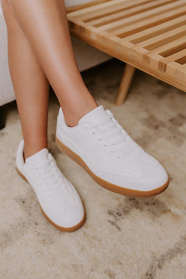 The Miley Faux Leather Sneaker in White Product Image