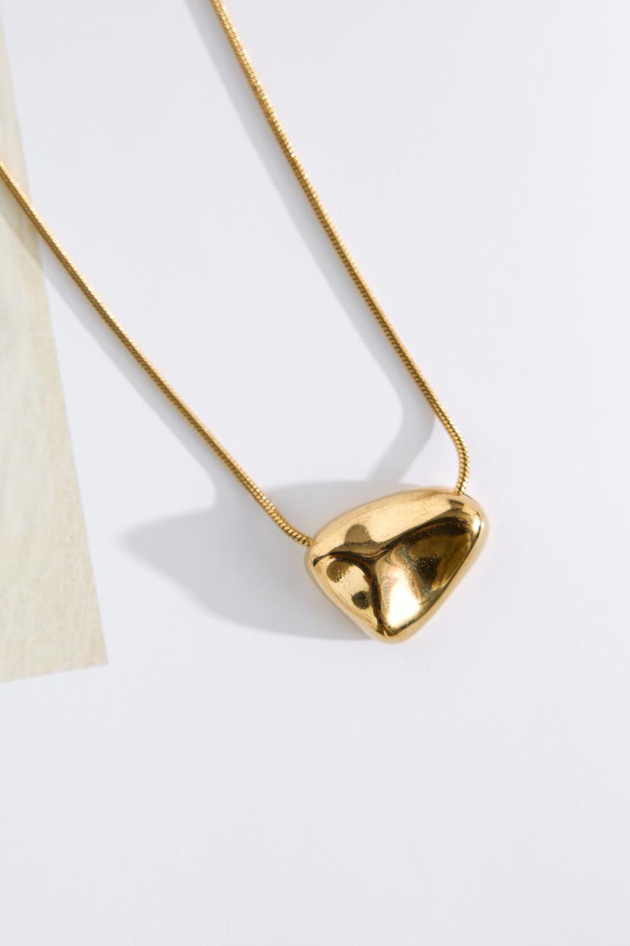 18k Gold Plated Pebble Necklace Gold Product Image