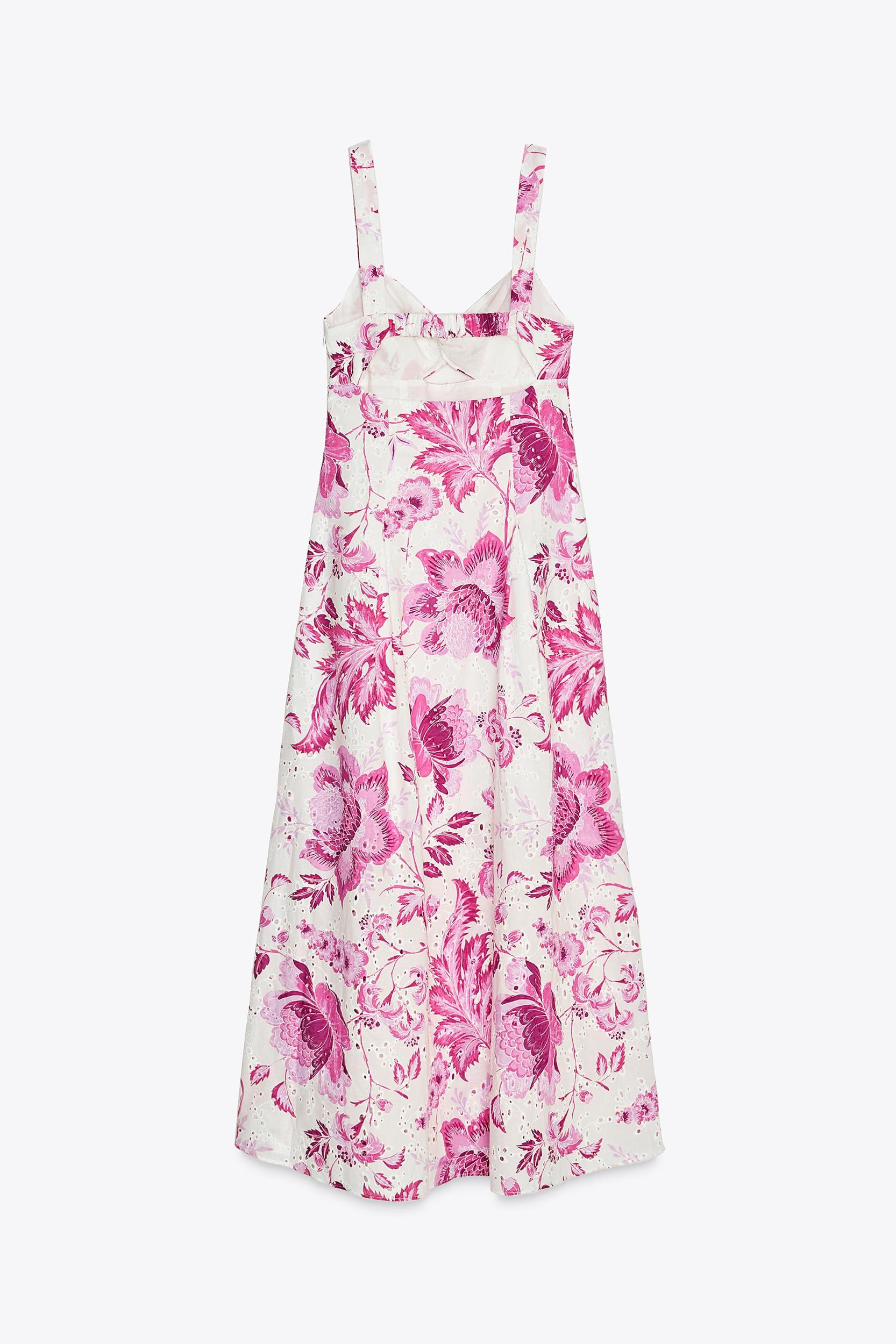 PRINTED DRESS WITH OPENWORK EMBROIDERY Product Image
