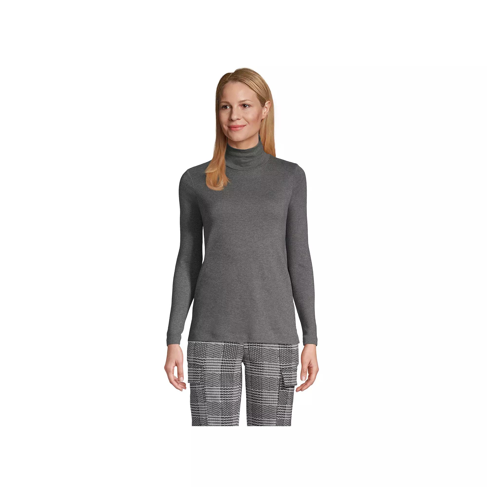 Women's Lands' End Supima Cotton Long Sleeve Turtleneck,  Product Image