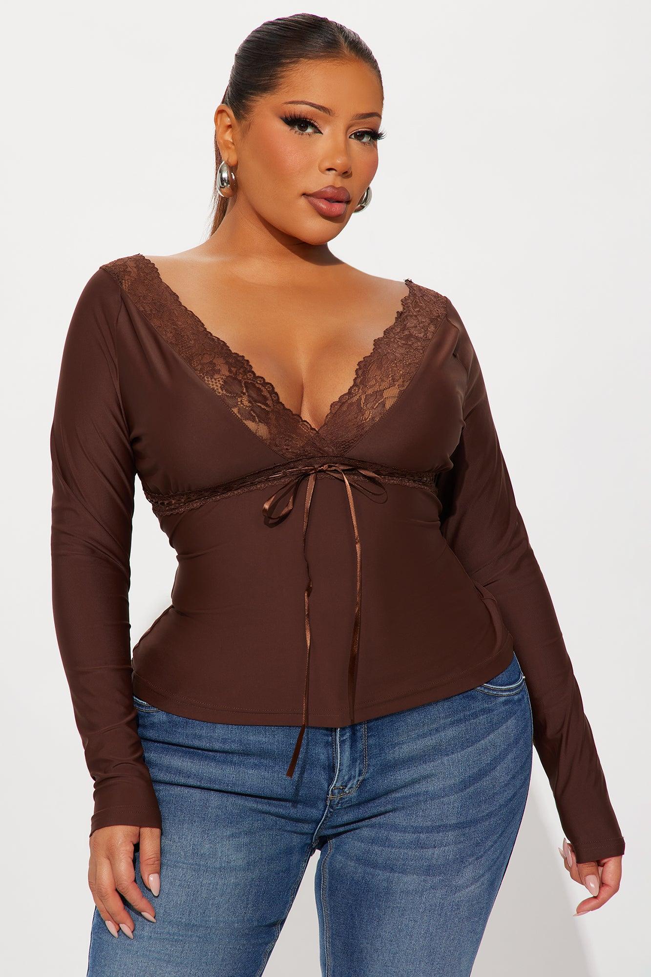 Bridget Long Sleeve Top - Chocolate Female Product Image