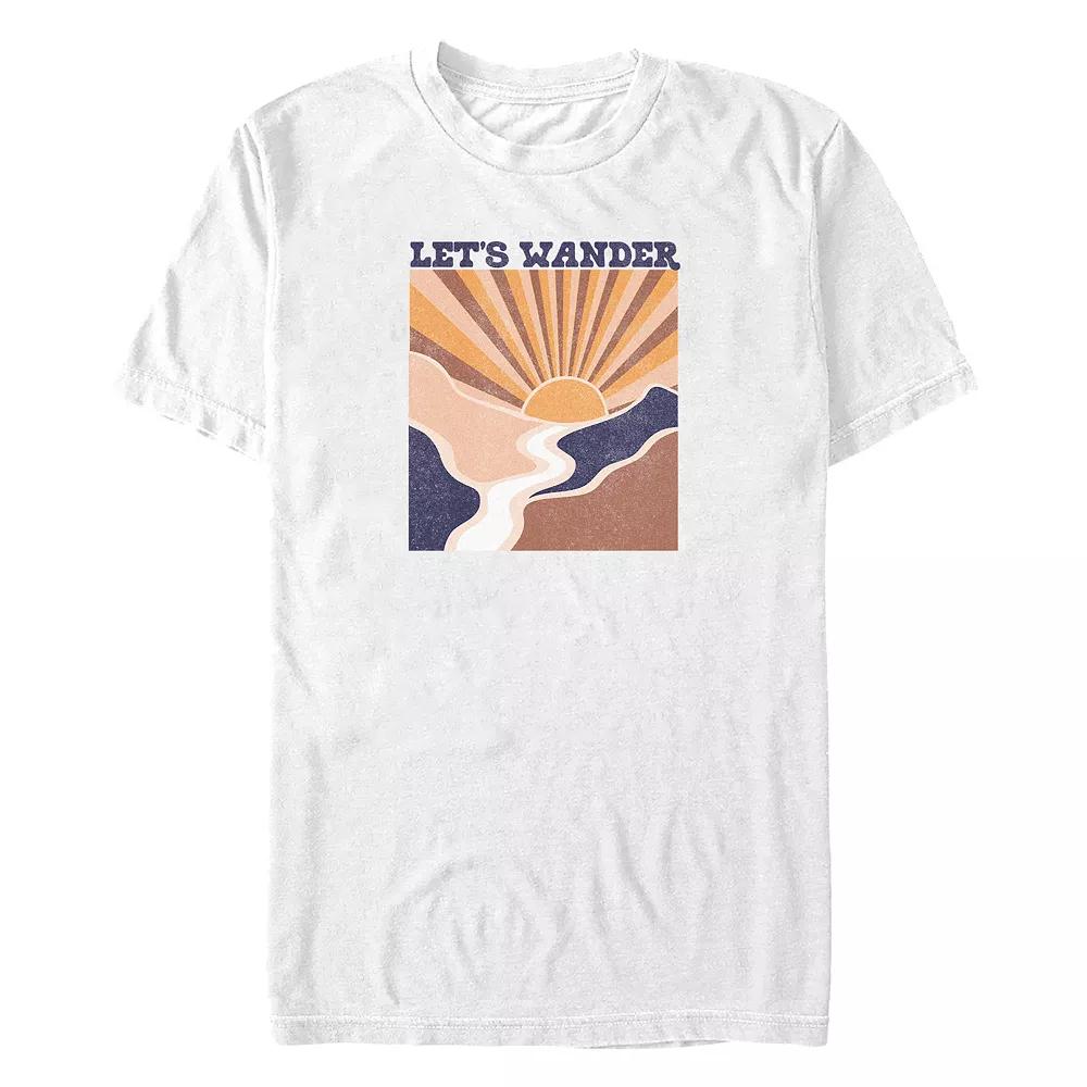 Big & Tall Let's Wander Poster Graphic Tee, Men's, Size: 3XL Tall, White Product Image