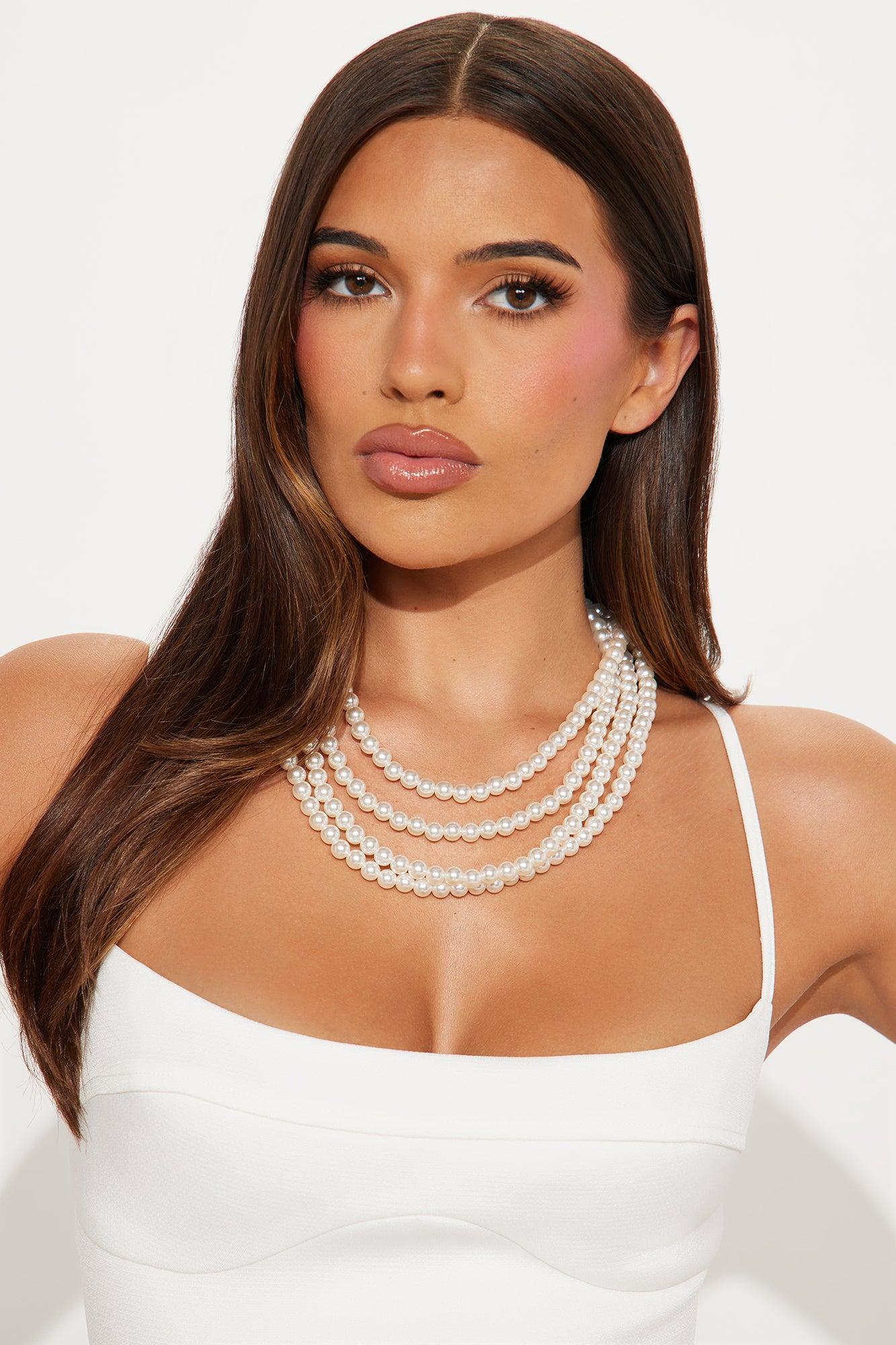 Set Sail 2 Piece Beaded Layered Multi Necklace - Ivory Product Image