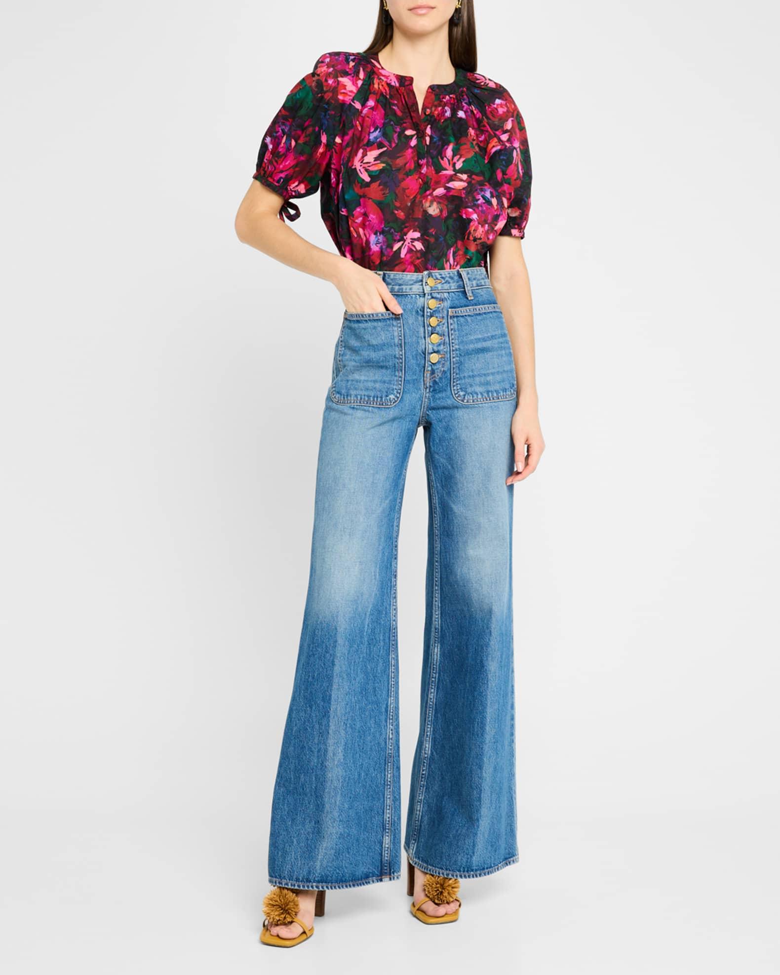 Vienne Floral Puff-Sleeve Blouse Product Image