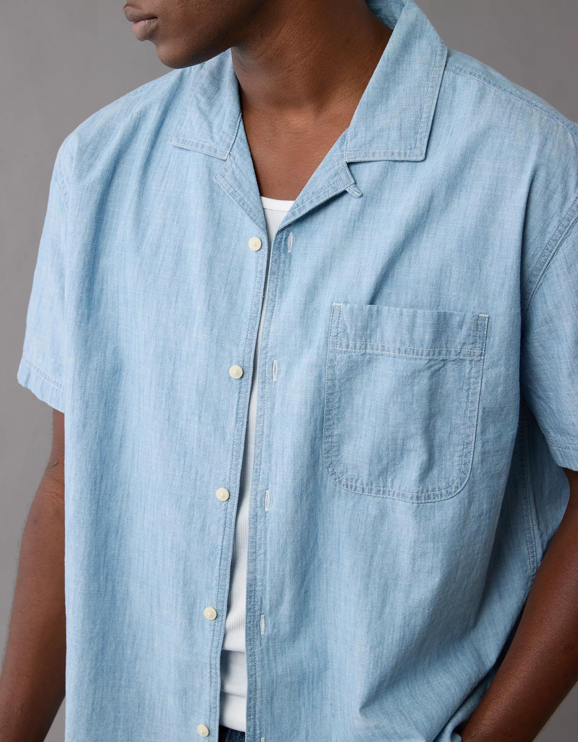AE Poolside Chambray Button-Up Shirt Product Image