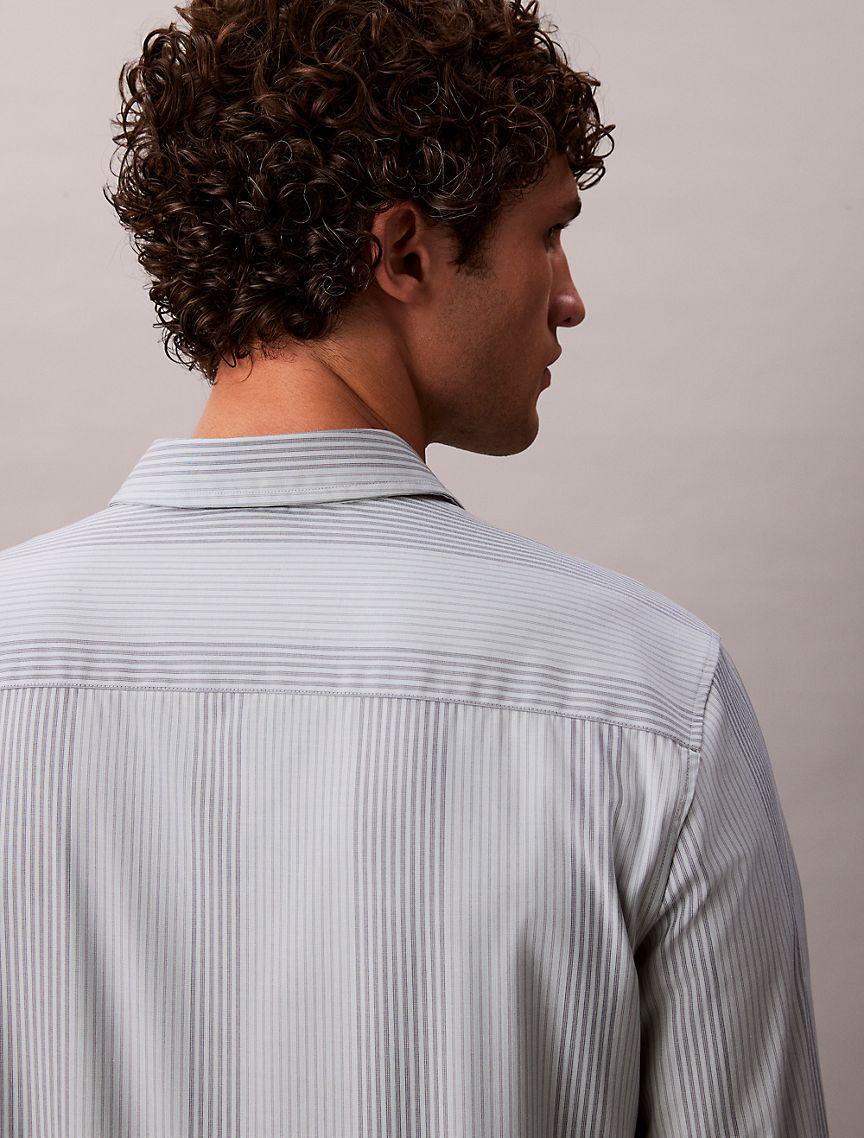 Yarn-Dyed Stripe Supima Stretch Slim Shirt Product Image
