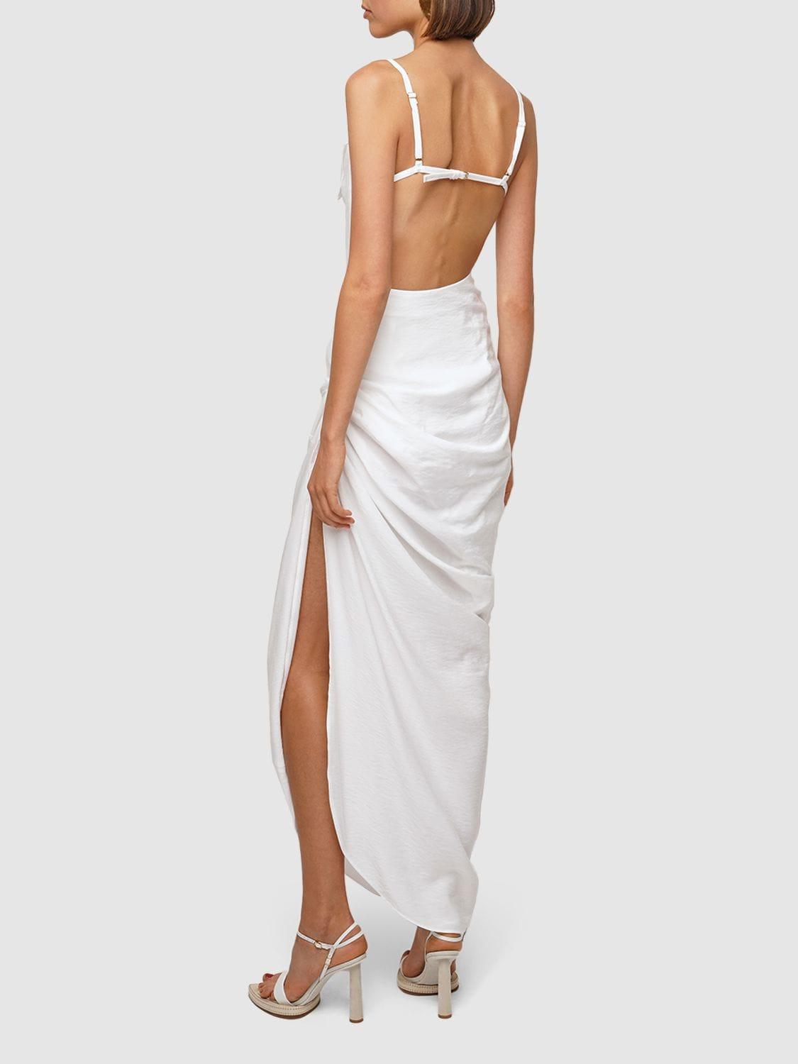 JACQUEMUS La Robe Saudade Long Viscose Blend Dress In White Product Image