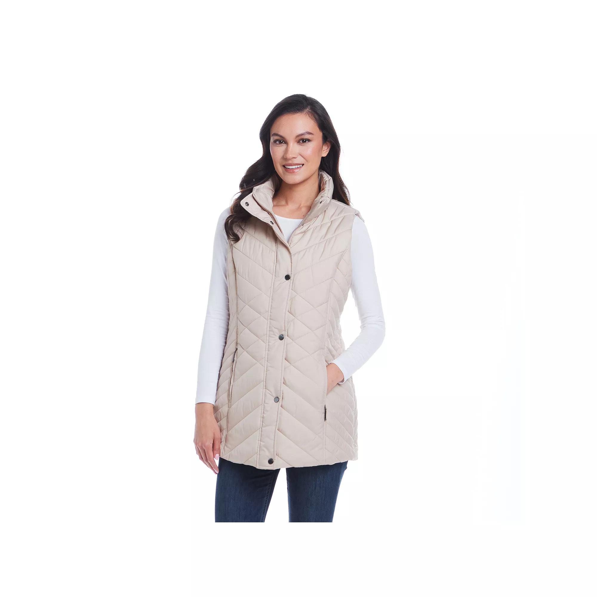Women's Weathercast Mixed Quilted Longline Vest,  Product Image