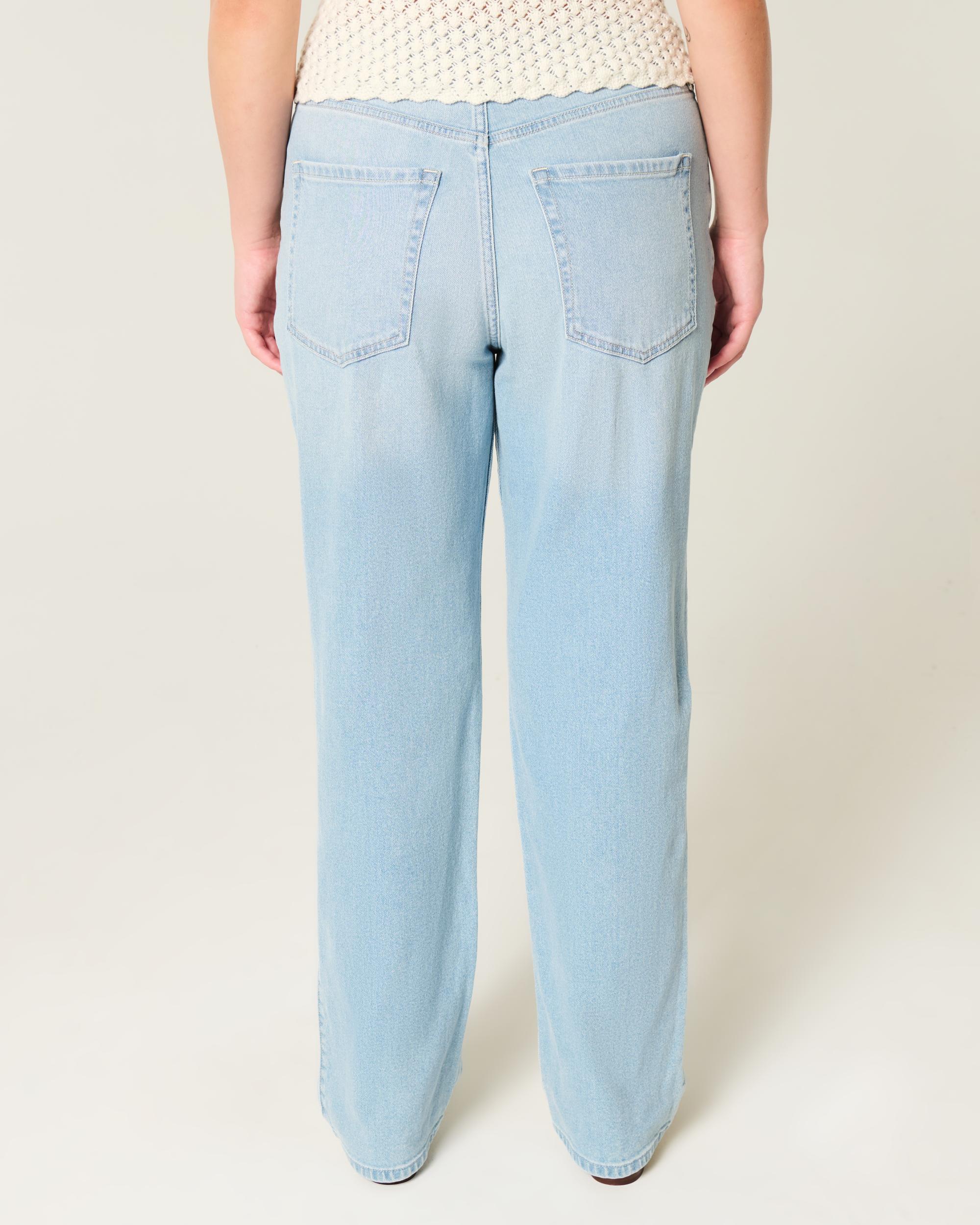 High-Rise Light Wash Straight Jeans Product Image