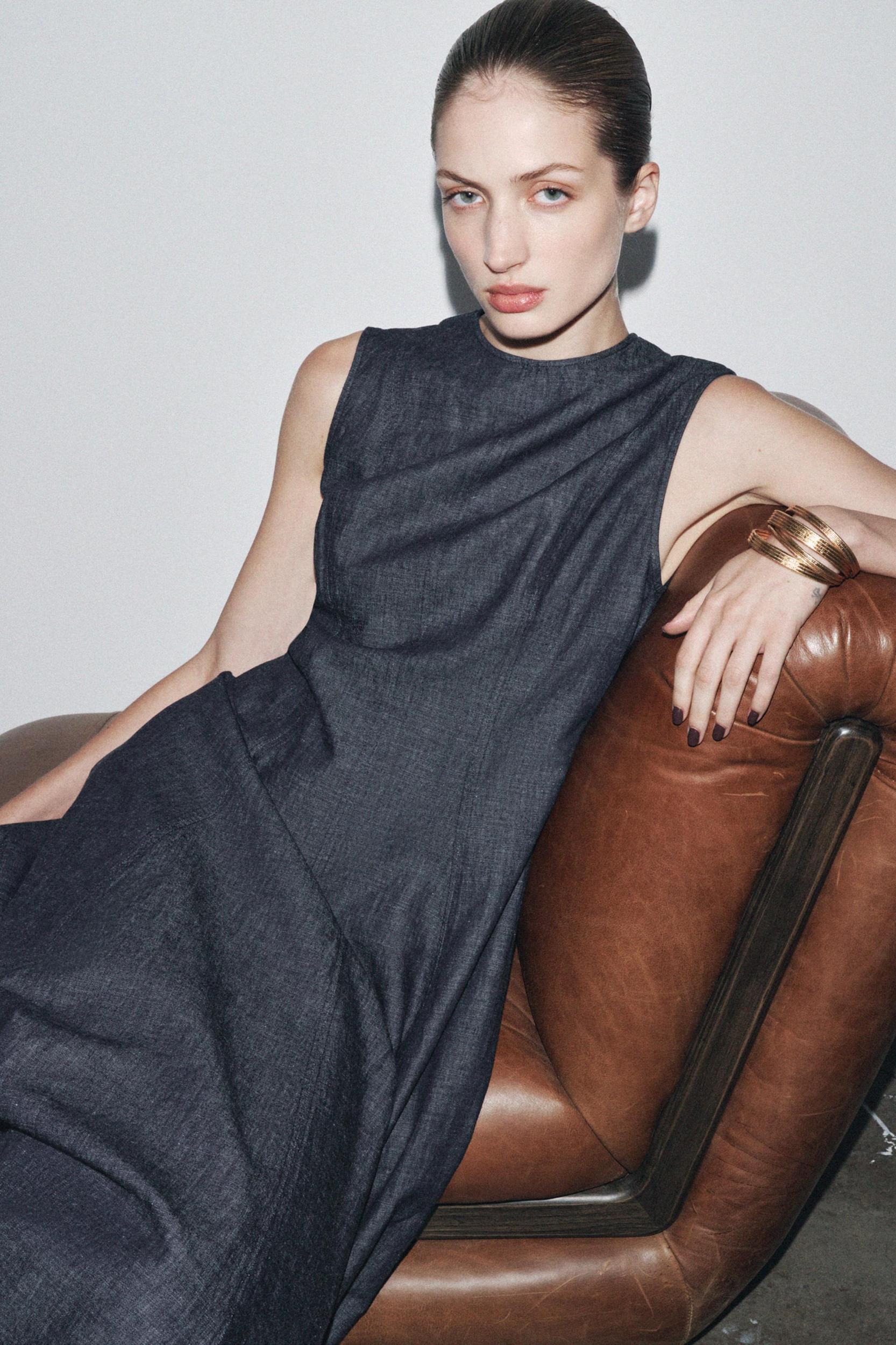 ZW COLLECTION DENIM MIDI DRESS Product Image