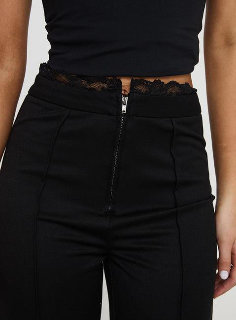 Stellina Slim Fit Flared Pants Black Product Image