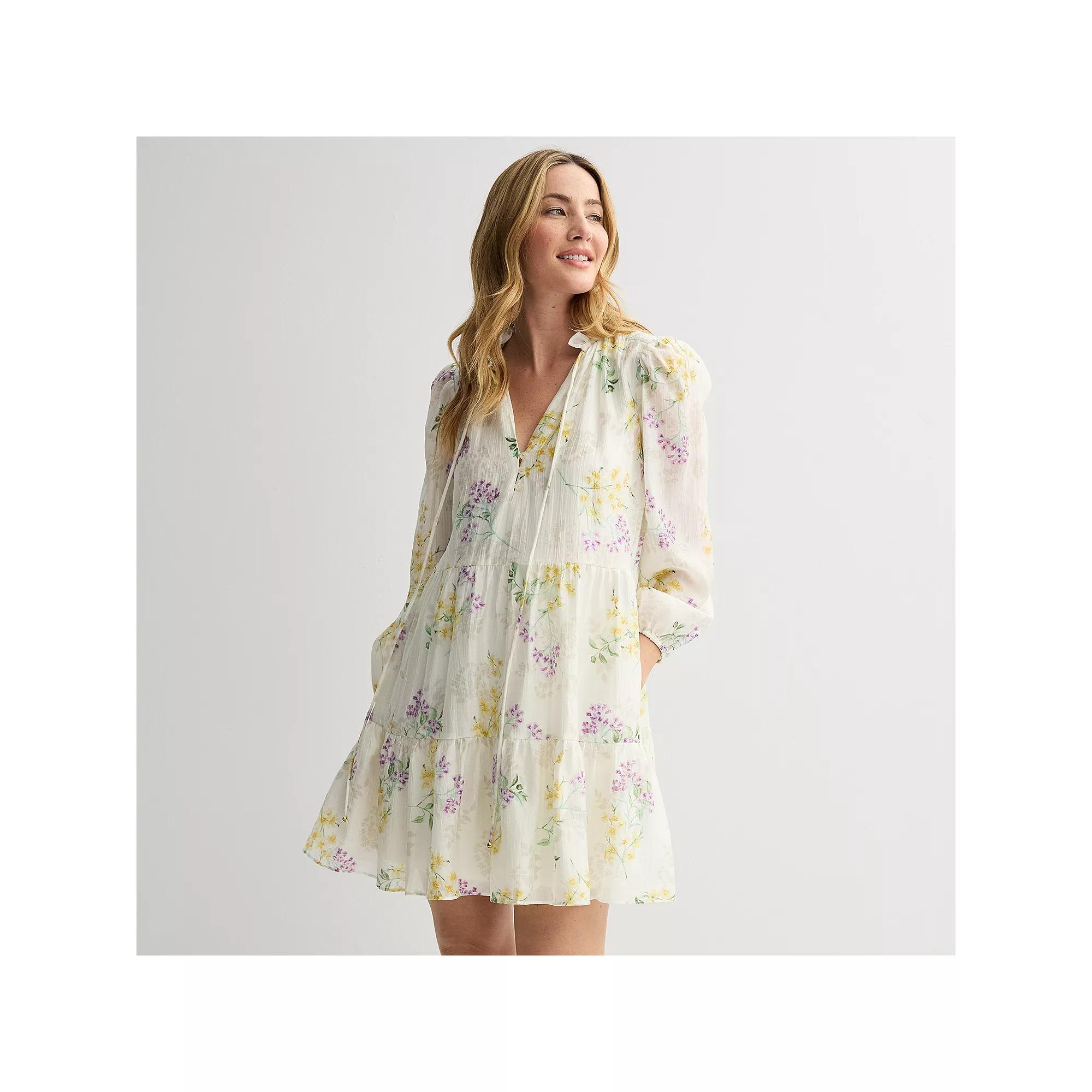 Women's Taylor Ruffle Hem Smock Dress,  Product Image