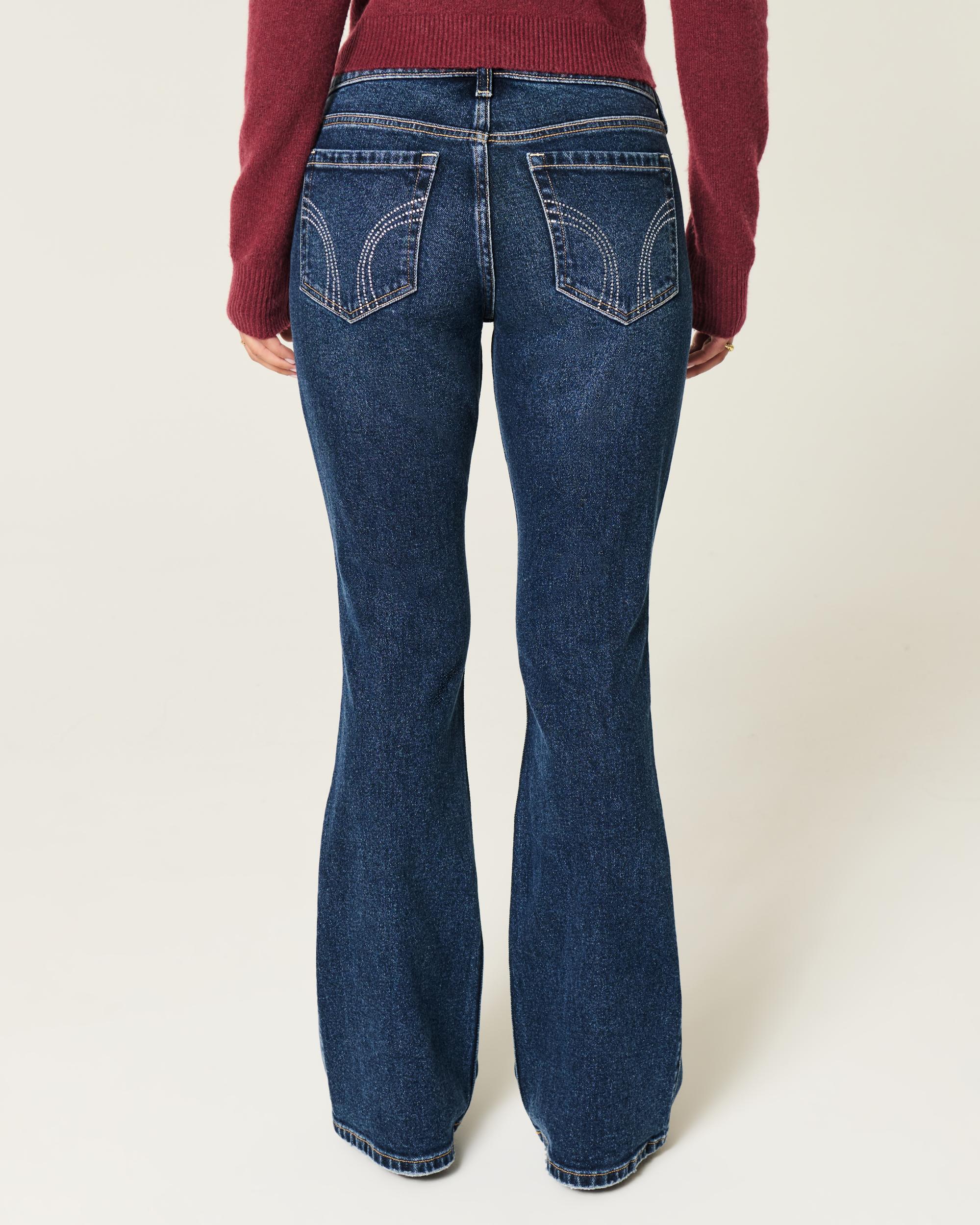 Low-Rise Dark Wash Shine Pockets Boot Jeans Product Image