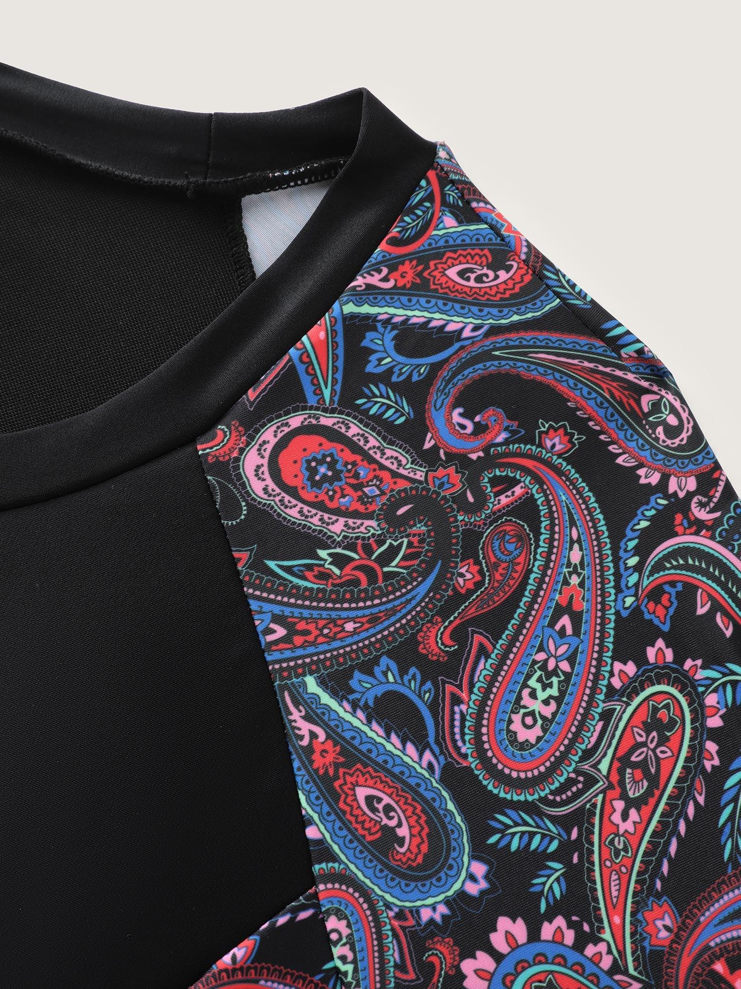 Floral Color Contrast Pockets Swim Dress Female Product Image