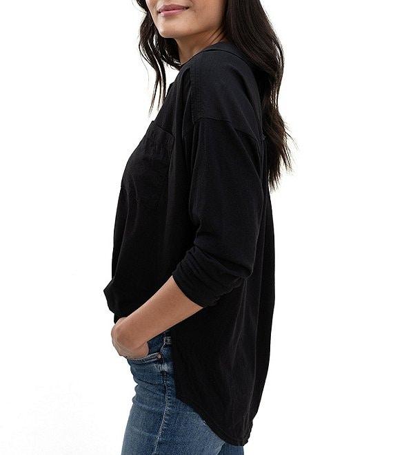 Splendid Paige Point Collar Button Front Long Sleeve Shirt Product Image