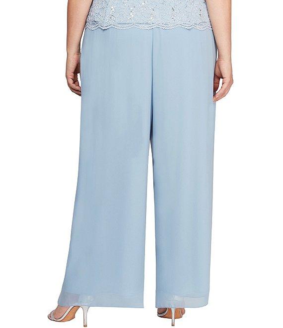 Alex Evenings Plus Size Silky Chiffon Pants Product Image
