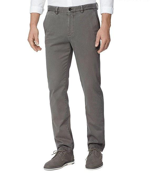 Johnston & Murphy Washed Straight Leg Flat Front Stretch Chino Pants Product Image
