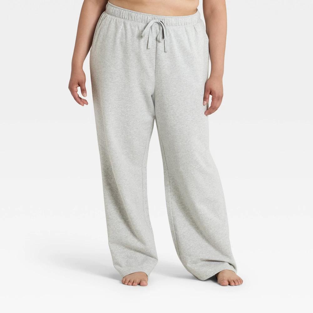 Women's Fleece Wide Leg Sweatpants - Auden™ Black XXL Product Image