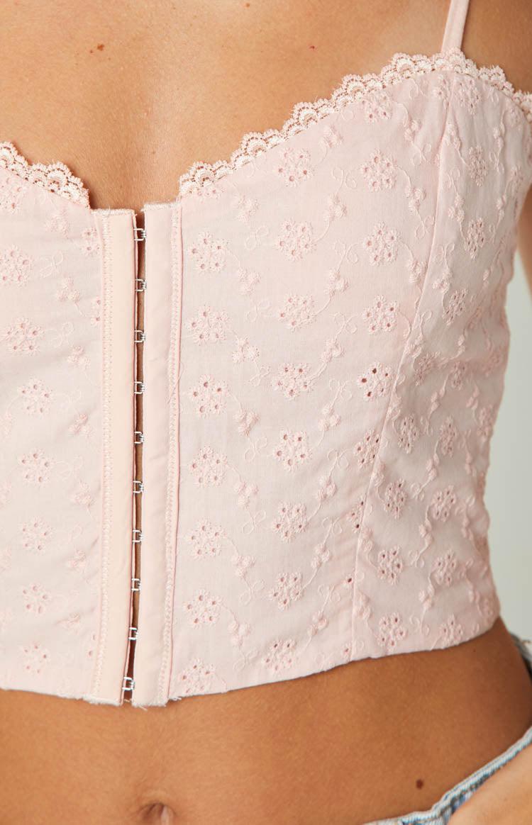 Lucia Pink Broderie Crop Top Baby Product Image