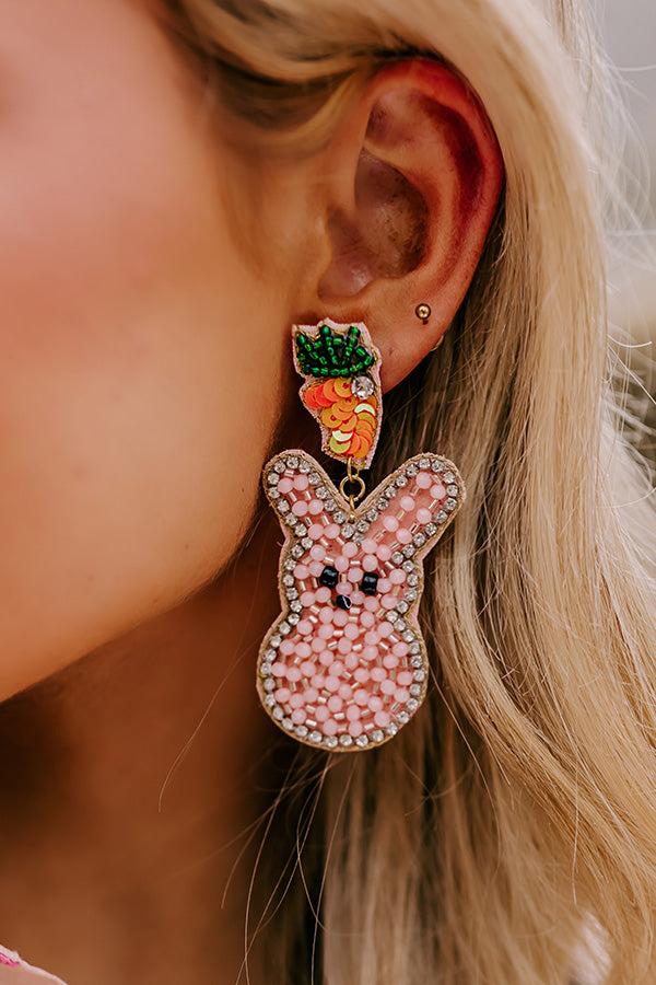 Love Everybunny Beaded Earrings In Pink Product Image