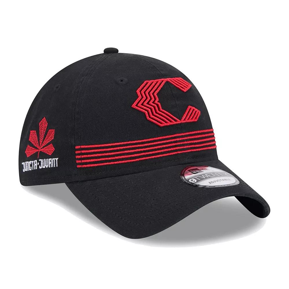 Men's New Era Black Cincinnati Reds City Connect Alternate 9TWENTY Adjustable Hat, Red Black Product Image