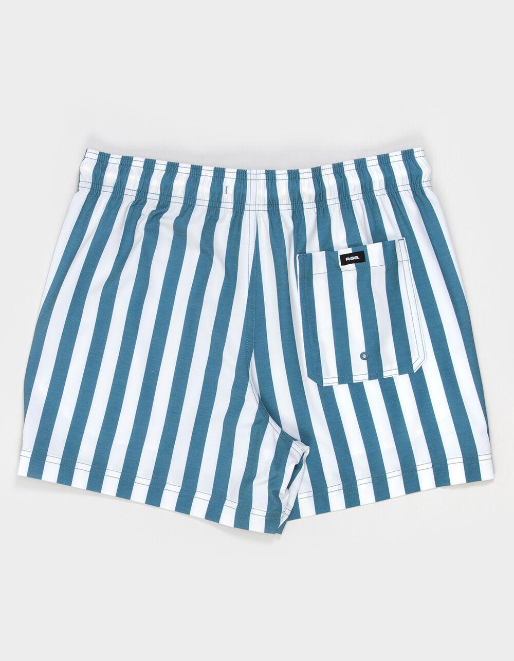 RSQ Mens Bold Stripe Swim Shorts - CADET Product Image