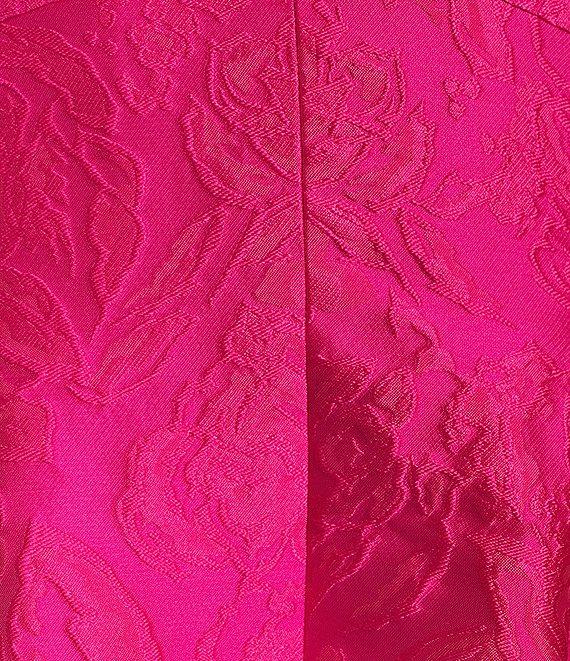 Alex Marie Christine Floral Textured Jacquard V Neck Sleeveless Gown Product Image