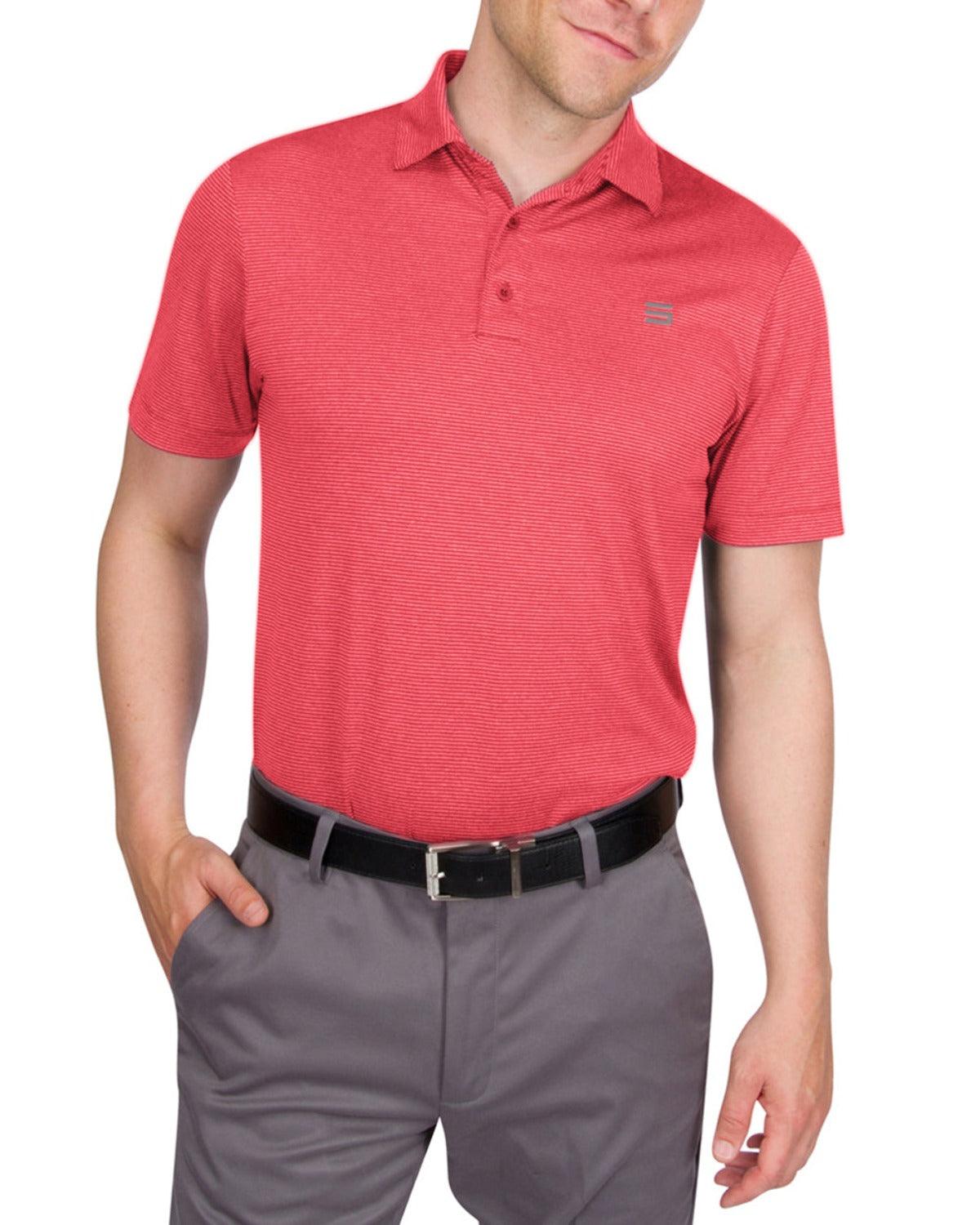 Three Sixty Six Men’s Thin-Striped Golf Polo Shirt Male Product Image