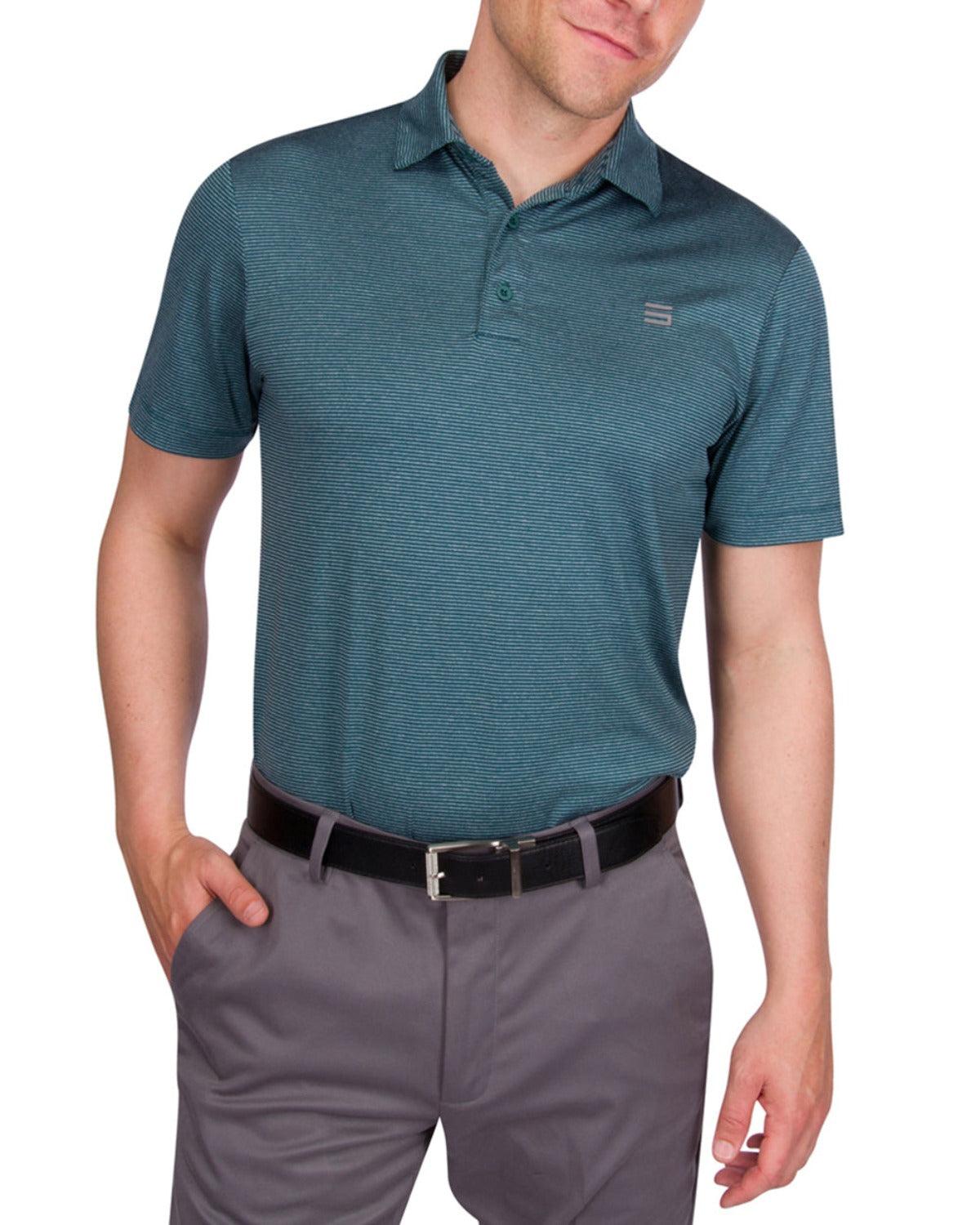 Three Sixty Six Men’s Thin-Striped Golf Polo Shirt Male Product Image