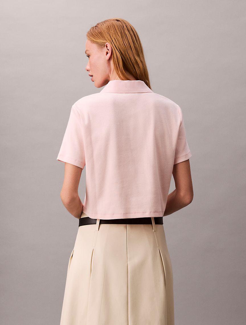 Cotton Contour Rib Polo Tee Product Image