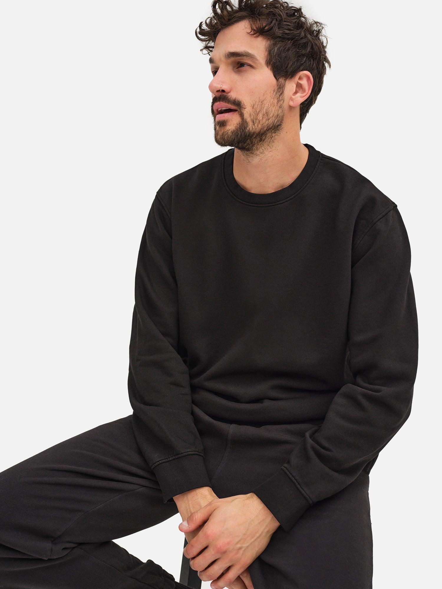 Men's Organic Fleece Crew Neck Sweatshirt Male Product Image